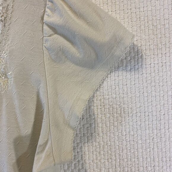 Miss Elaine MIDI Nightgown SZ Med Cap Sleeve Scoop Neck Embroidered Cream - Picture 4 of 8